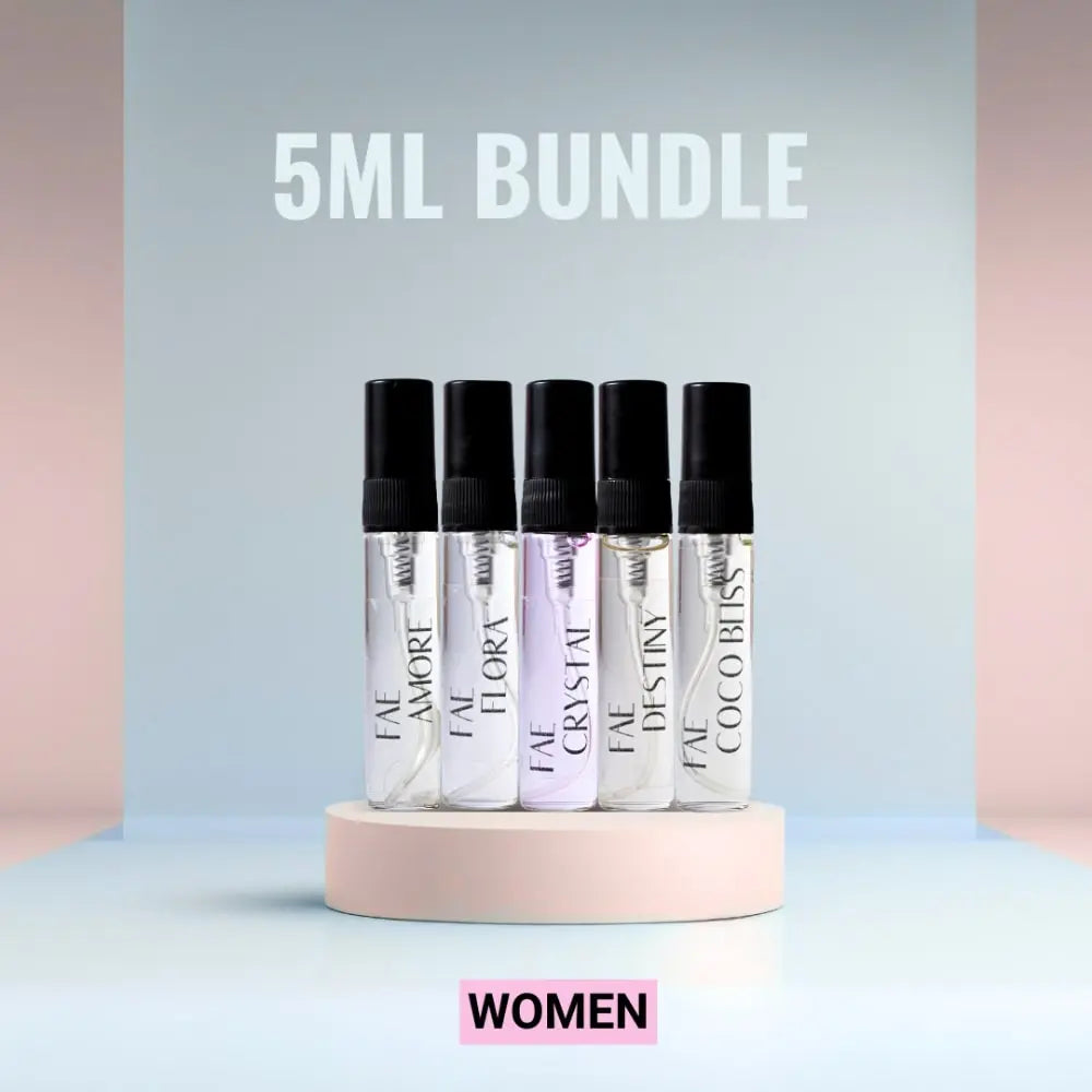 Top 5 women’s perfume samples – FAE luxury collection 5ml designer-inspired fragrances in Pakistan